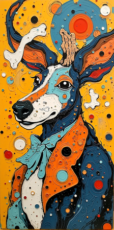 Tableau portrait animalier ultra stylisé, minimaliste et coloré, parfait pour une décoration moderne et épurée. Tirage d'art réalisé en France.