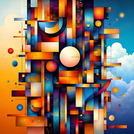 Tableau abstrait aux motifs géométriques multicolores africains, idéal pour dynamiser votre décoration intérieure avec originalité et modernité.