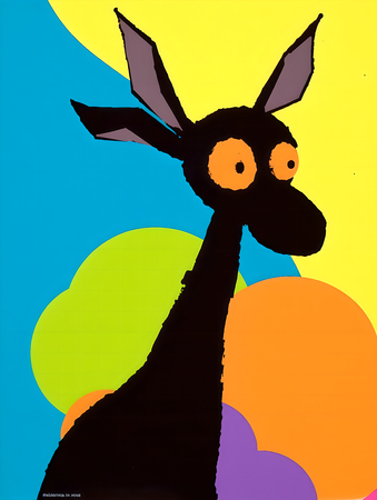 Tableau minimaliste d'un animal stylisé aux formes géométriques, inspiré par le cubisme et le pop art. Un design moderne idéal pour une décoration scandinave ou contemporaine.