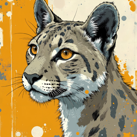 Tableau moderne représentant un léopard avec un style pictural expressif et des tons chauds. Œuvre originale aux textures affirmées et aux variantes graphiques multiples.