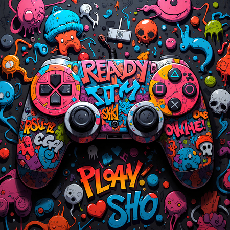 Découvrez un tableau original sur le thème du gaming : une manette de jeux vidéo stylisée en street art, aux couleurs explosives et au look graffiti. Plusieurs modèles disponibles.