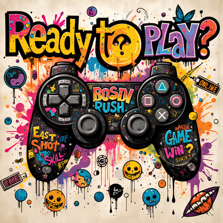Découvrez un tableau original sur le thème du gaming : une manette de jeux vidéo stylisée en street art, aux couleurs explosives et au look graffiti. Plusieurs modèles disponibles.