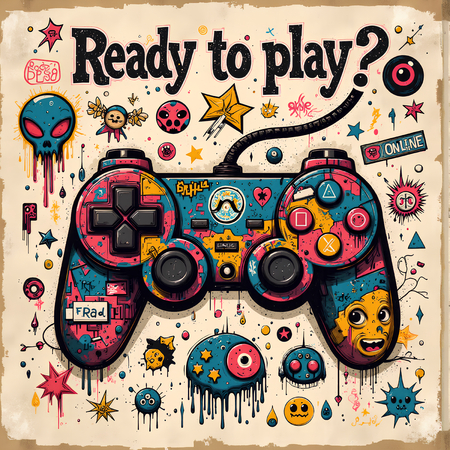 Découvrez un tableau original sur le thème du gaming : une manette de jeux vidéo stylisée en street art, aux couleurs explosives et au look graffiti. Plusieurs modèles disponibles.