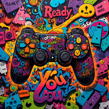Découvrez un tableau original sur le thème du gaming : une manette de jeux vidéo stylisée en street art, aux couleurs explosives et au look graffiti. Plusieurs modèles disponibles.
