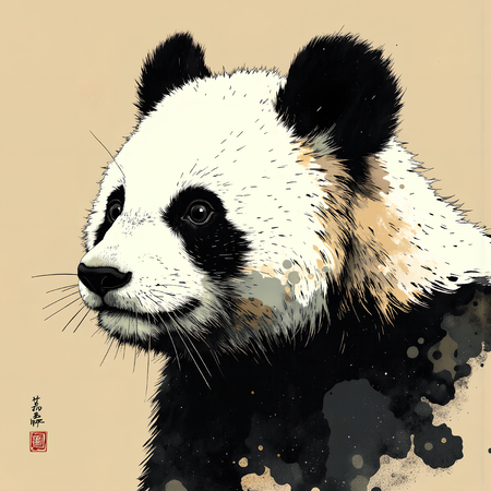Tableau panda moderne et expressif, imprimé en France par Decotab.fr. Une œuvre originale idéale pour une décoration intérieure douce, contemporaine et pleine de caractère.