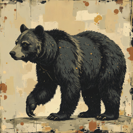 Tableau ours brun en peinture moderne expressive, imprimé haut de gamme en France par Decotab.fr, idéal pour toutes décorations.