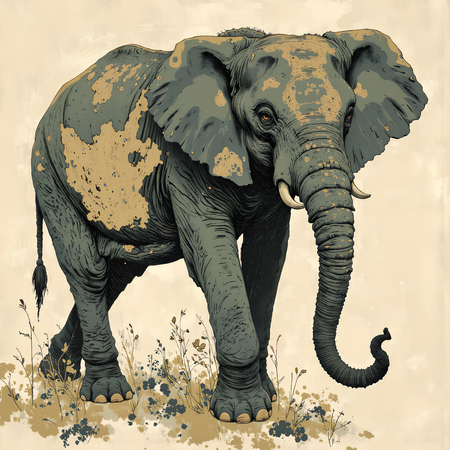 Tableau éléphant moderne expressif imprimé en France par Decotab.fr. Une œuvre artistique unique pour sublimer votre décoration intérieure.