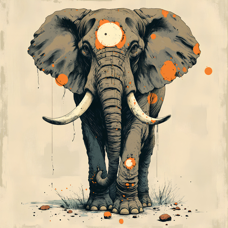 Tableau éléphant moderne expressif imprimé en France par Decotab.fr. Une œuvre artistique unique pour sublimer votre décoration intérieure.