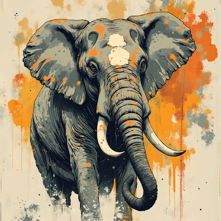 Tableau éléphant moderne expressif imprimé en France par Decotab.fr. Une œuvre artistique unique pour sublimer votre décoration intérieure.