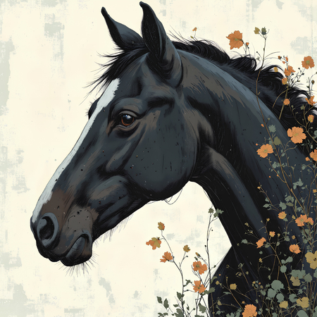 Tableau cheval moderne et expressif, une œuvre artistique imprimée en France par Decotab.fr pour une décoration intérieure élégante et dynamique.