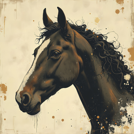 Tableau cheval moderne et expressif, une œuvre artistique imprimée en France par Decotab.fr pour une décoration intérieure élégante et dynamique.