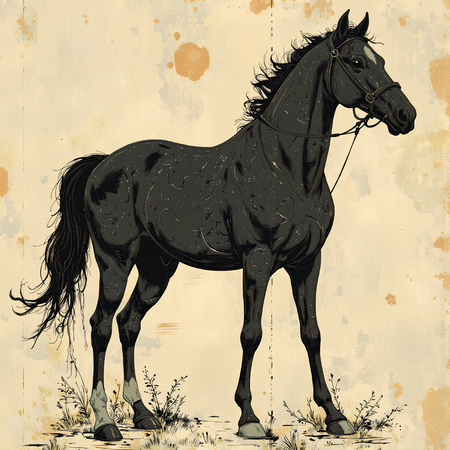 Tableau cheval moderne et expressif, une œuvre artistique imprimée en France par Decotab.fr pour une décoration intérieure élégante et dynamique.