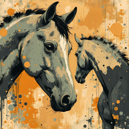 Tableau cheval moderne et expressif, une œuvre artistique imprimée en France par Decotab.fr pour une décoration intérieure élégante et dynamique.