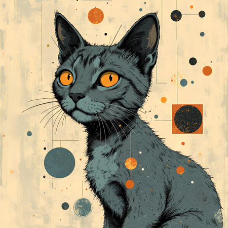 Découvrez le tableau chat en peinture moderne expressive par Decotab.fr, une œuvre haut de gamme imprimée en France, parfaite pour une décoration élégante et chaleureuse.