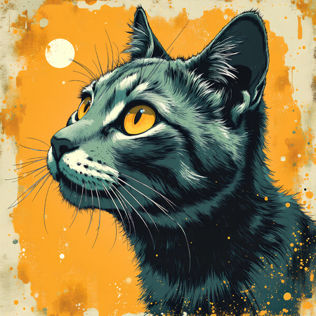 Découvrez le tableau chat en peinture moderne expressive par Decotab.fr, une œuvre haut de gamme imprimée en France, parfaite pour une décoration élégante et chaleureuse.