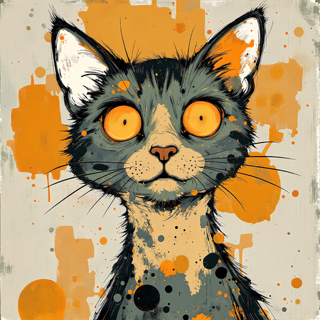 Découvrez le tableau chat en peinture moderne expressive par Decotab.fr, une œuvre haut de gamme imprimée en France, parfaite pour une décoration élégante et chaleureuse.