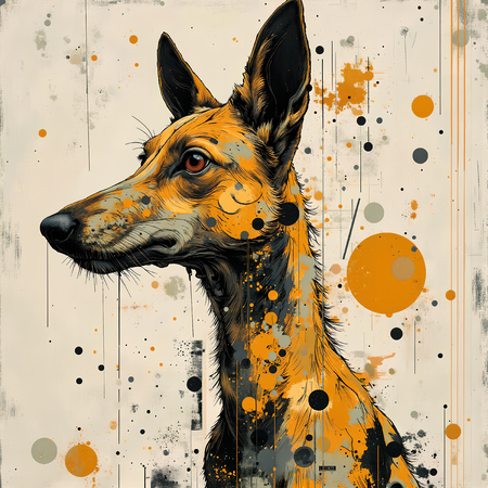 Tableau chien en peinture expressive moderne haut de gamme, impression française par Decotab.fr. Idéal pour une décoration chaleureuse et originale.