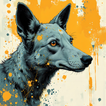 Tableau chien en peinture expressive moderne haut de gamme, impression française par Decotab.fr. Idéal pour une décoration chaleureuse et originale.