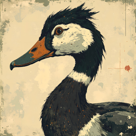 Découvrez notre tableau moderne de canard et oie, entre peinture contemporaine et illustration artistique. Plusieurs formats disponibles exclusivement chez DECOTAB.