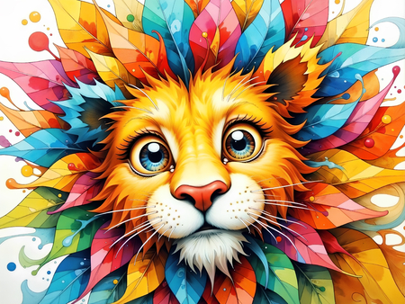 Un tableau lion illustré aux couleurs vives, parfait pour une chambre d'enfant, une école ou un cabinet pédiatrique. Une décoration ludique et artistique, exclusive DECOTAB.