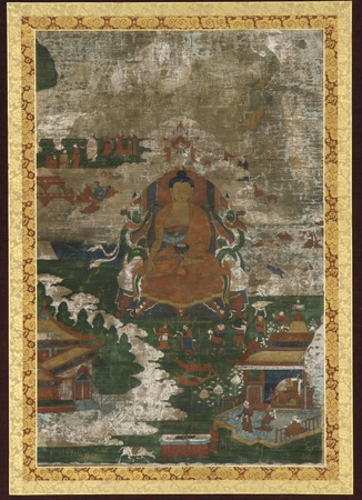 Affiche encadrée haut de gamme made in France ou toile fine art premium. Sakyamuni intronisé ; et scènes biographiques. Yamanaka and Co...