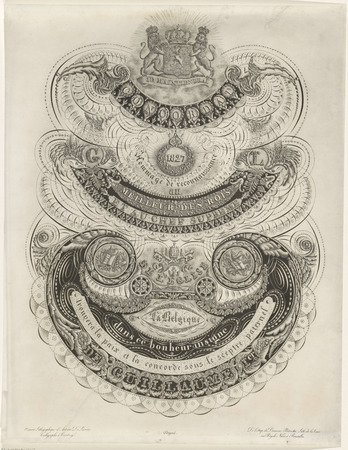 Affiche d’art encadrée française ou toile imprimée. Calligraphie sur le Concordat entre les cours de Rome et Guillaume Ier, 1827...