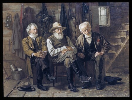 Toile premium fine art made in France ou affiche encadrée d’art. Pour décider de la question. John George Brown est un artiste anglais du XIXème siècle...
