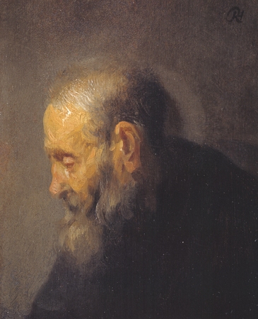 Affiche encadrée en France de qualité fine art ou toile imprimée. Étude d'un vieil homme de profil...