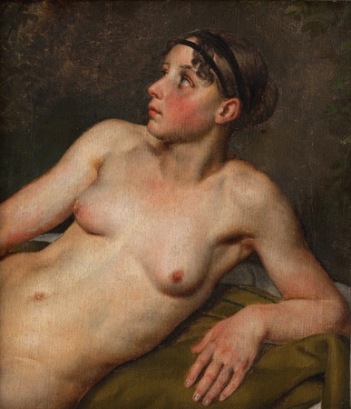 Impression haut de gamme française sur toile ou poster encadré. Nu féminin allongé...