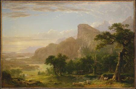 Affiche encadrée ou tirage d'art sur toile 100% français. Paysage – Scène de « Thanatopsis »...