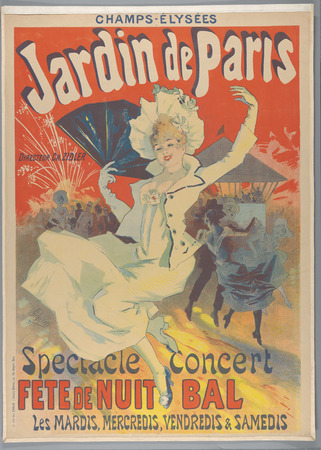 Affiche encadrée fine art ou toile imprimée made in France. Champs-Elysées. Jardin de Paris, 1890...