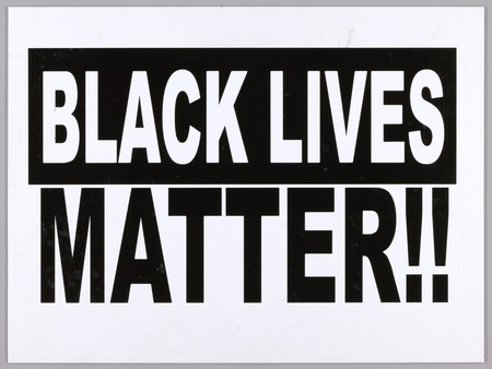 Poster encadré fine art made in France ou toile d’art premium. Pancarte indiquant "Black Lives Matter" utilisée lors du 20e anniversaire de Million Man March...