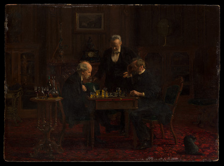 Tirage sur toile ou affiche encadrée fabrication française. Les joueurs d'échecs...