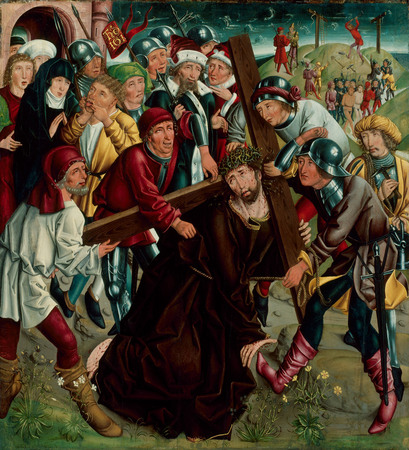 Impression d’art sur toile made in France ou affiche encadrée. Christ portant la croix...