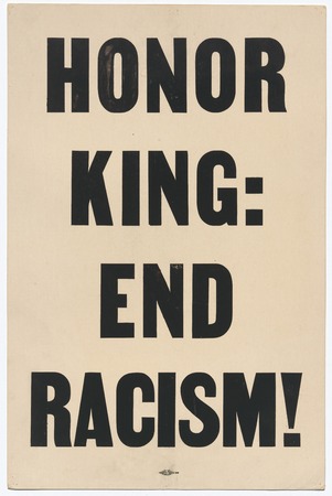Impression haut de gamme made in France sur toile fine art ou poster encadré. Pancarte indiquant "HONOR KING: END RACISM" portée en 1968 Memphis March...