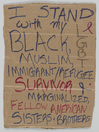 Affiche encadrée d'art de qualité made in France ou toile premium. Signe de la Marche des femmes à Washington avec "Je suis avec. "...