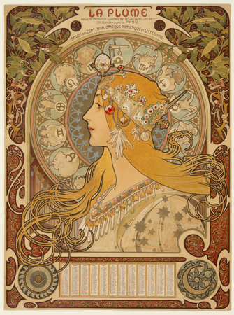 Toile made in France ou affiche encadrée fine art. Zodiaque (la plume)...
