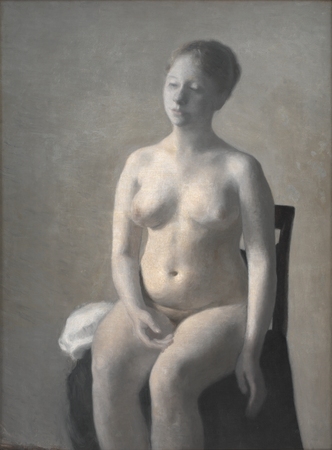 Impression sur toile premium d’art made in France ou poster encadré. Nu féminin assis...