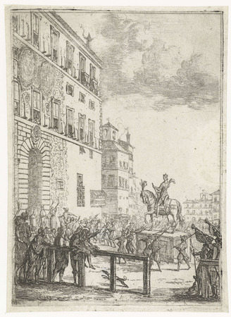 Poster encadré en France ou impression d’art sur toile. Statue équestre de l'empereur du Saint Empire romain germanique...