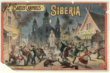 Poster encadré haut de gamme fabriqué en France ou toile fine art. Siberia A Jewish Massacre de Bartley Campbell...
