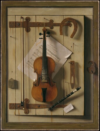Toile imprimée made in France ou affiche encadrée d'art. Nature morte—Violon et musique...