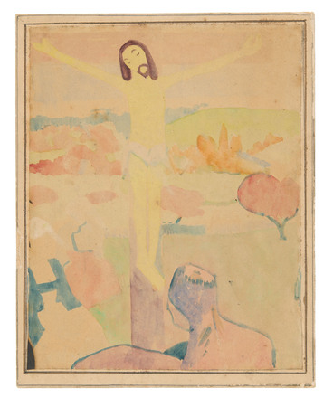 Affiche encadrée made in France ou toile fine art imprimée. Le Christ jaune (recto), femme baigneuse pataugeant dans un ruisseau...