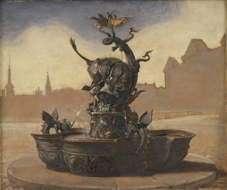 Impression fine art haut de gamme made in France sur toile ou poster encadré. Esquisse pour la fontaine du dragon...