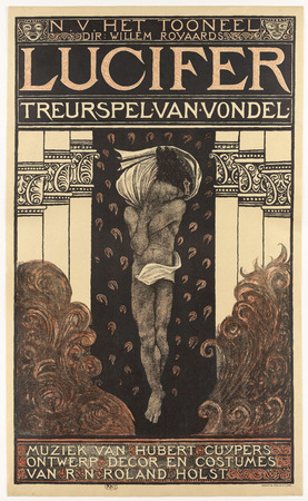 Poster encadré qualité France ou toile fine art imprimée. NV Het Toneel. Réal. Willem Royard. Jeu de deuil de Lucifer de Vondel. Musique d'Hubert Cuyper...