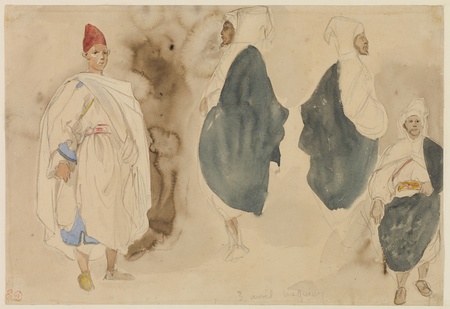 Poster encadré fabriqué en France ou toile d’art imprimée. Quatre croquis d'hommes arabes...