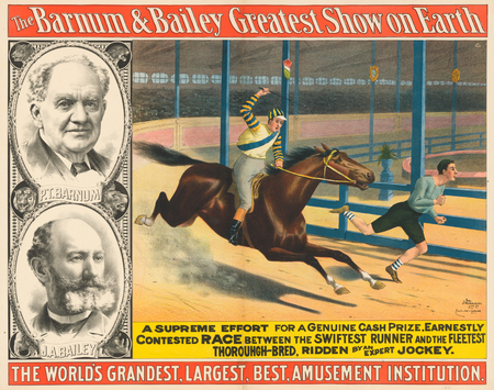 Affiche fine art encadrée premium made in France ou toile imprimée. PT Barnum et James Bailey...
