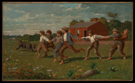 Impression d’art ou poster encadré fabriqué en France. Faites claquer le fouet. Snap the Whip célèbre les plaisirs de l'enfance dans un jeu mouvementé...