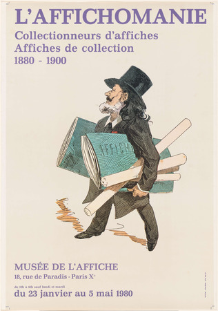 Toile d’art made in France imprimée premium ou affiche encadrée. Affiche pour l'exposition L'Affichomania au Musée de l'Affiche, 1980...