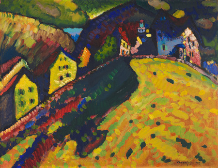 Tirage made in France sur toile ou affiche encadrée fine art. Maisons à Murnau. Entre 1908 et 1914, Vasily Kandinsky habitait à Murnau...