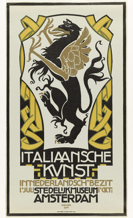 Poster encadré haut de gamme fabriqué en France ou toile d’art imprimée. Art italien en possession néerlandaise. 1er juillet-1er oct. 1934. Musée municipal...